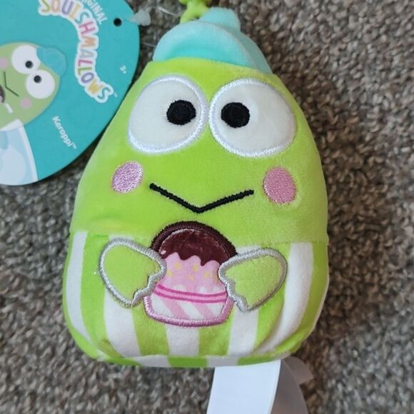 New With Tag Squishmallows Hello Kitty‎ And Friends Keroppi 3.5" Clip-on Plush - Picture 4 of 12